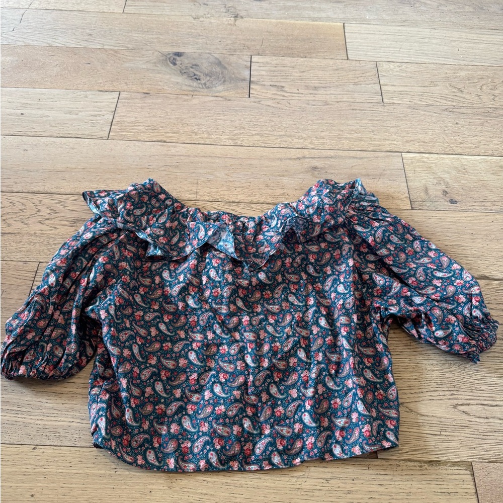 Doen Floral Ruffle Blouse - Black and Pink - Picture 8 of 15